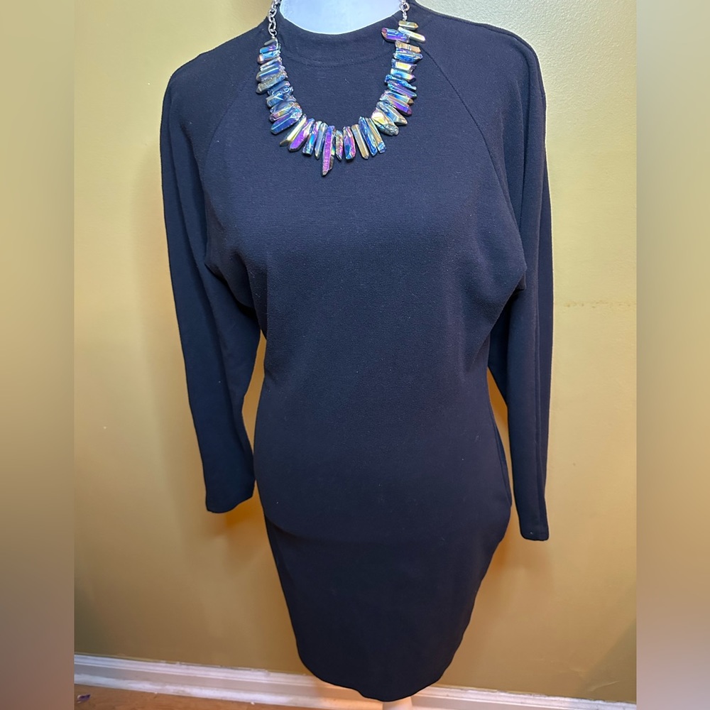 Lydia Jane Ltd. Black Sweatshirt Like Dress - Size 8